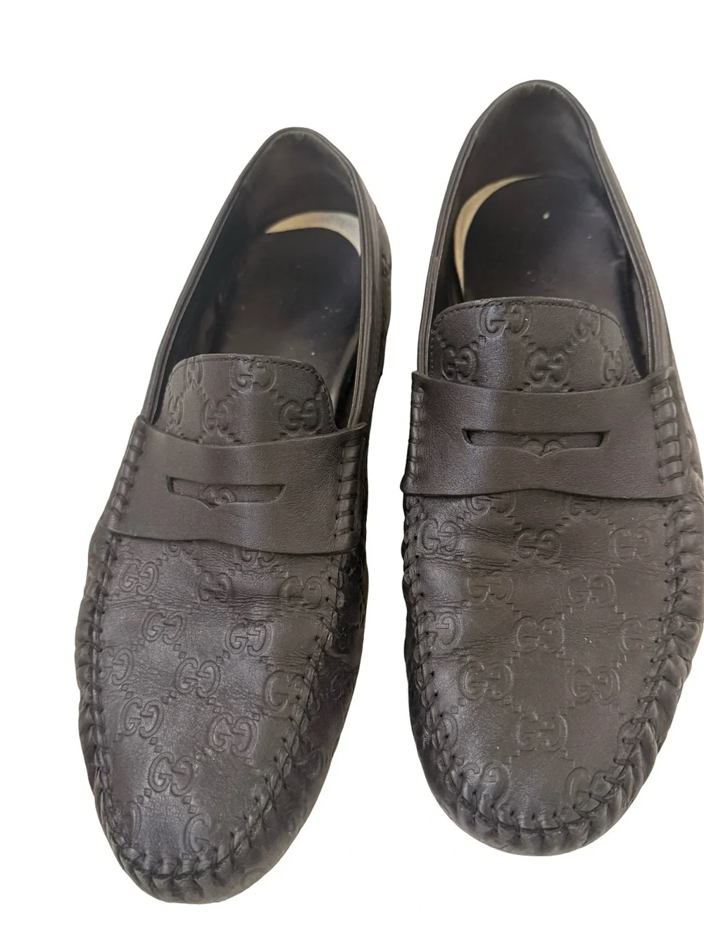 Gucci Men's Black Leather Moccasin Loafers